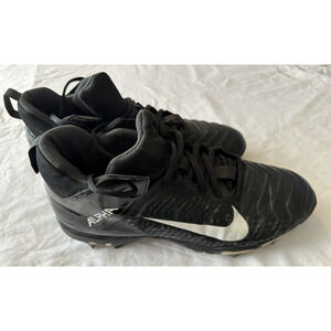 Nike Alpha Fast Flex Men's Size 11.5 Black White Football Cleats AQ7653-001 EUC